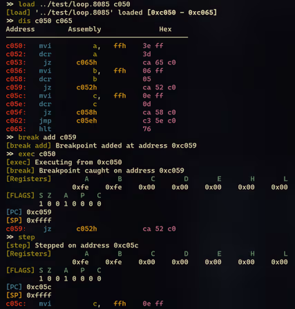 Running a program in the simulator